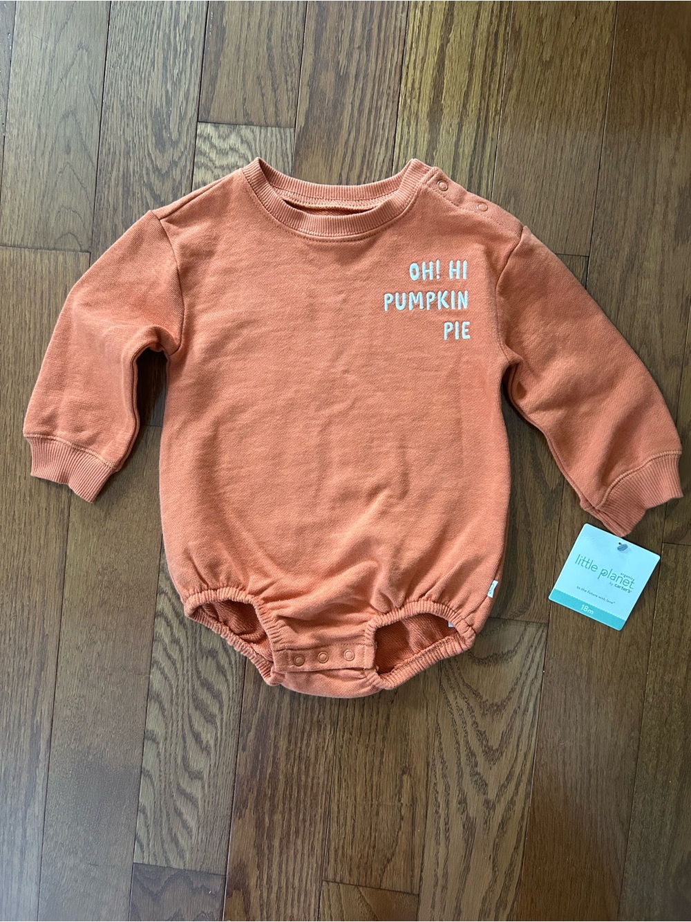 Little Planet by Carter’s Orange 'Oh! Hi Pumpkin Pie' Organic One-Piece 18M NWT